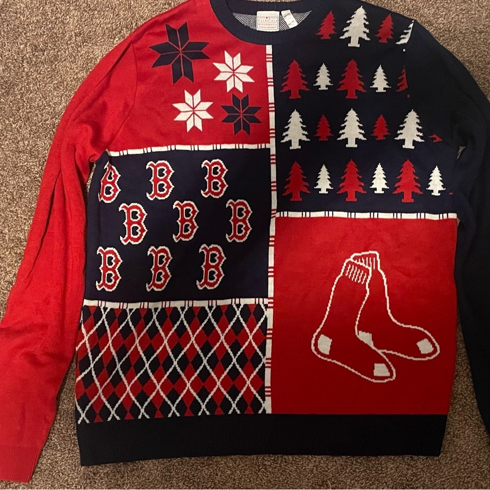 Boston Red Sox Christmas or winter sweater - ugly Christmas sweater party